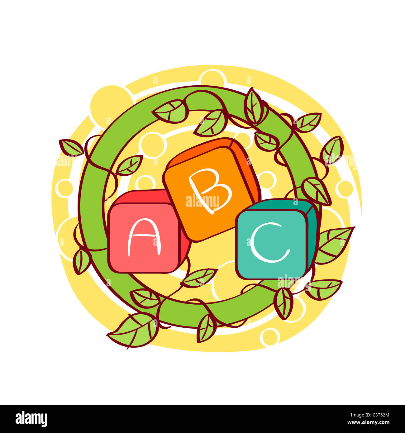 Illustration of alphabets with creepers Stock Photo - Alamy