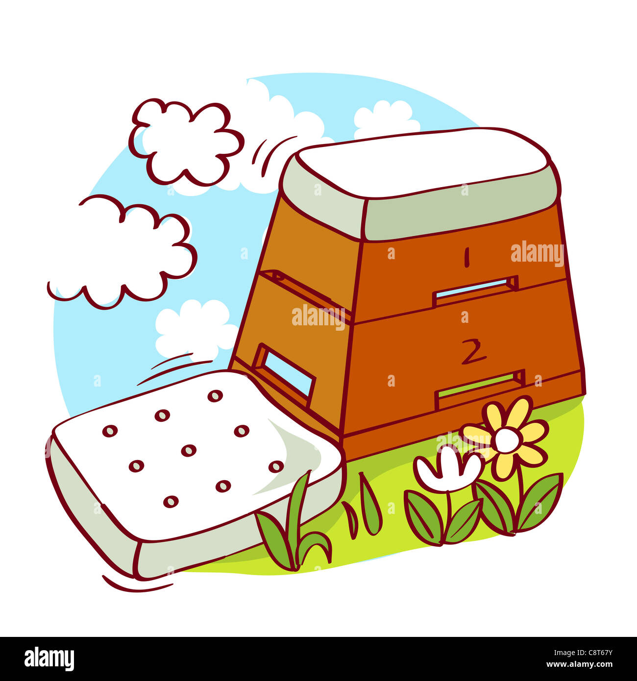 Illustration Of Red Structure Displaying Number 1 And 2 Stock Photo Alamy