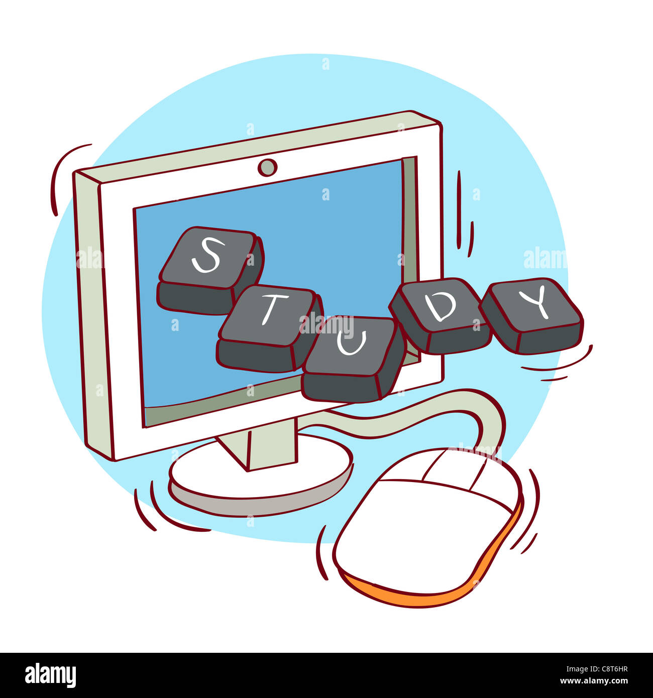 Illustration of education on computer Stock Photo