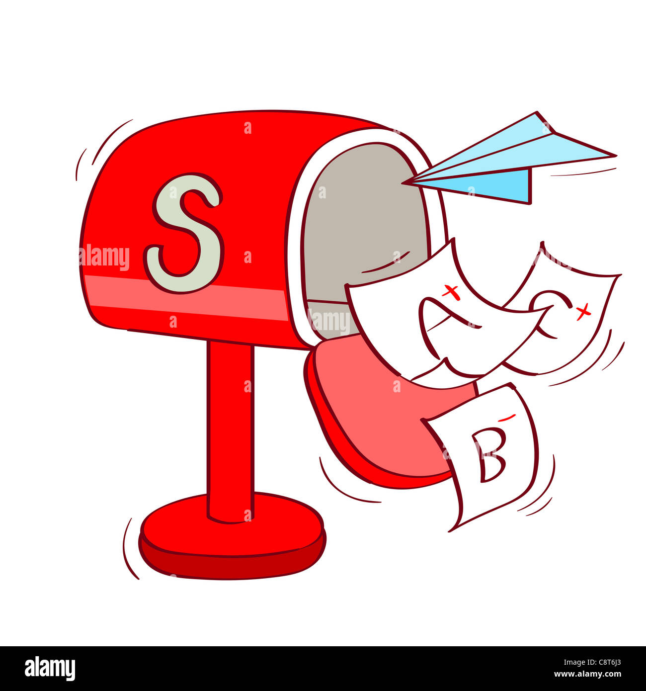 Letters flying near mailbox Stock Photo Alamy