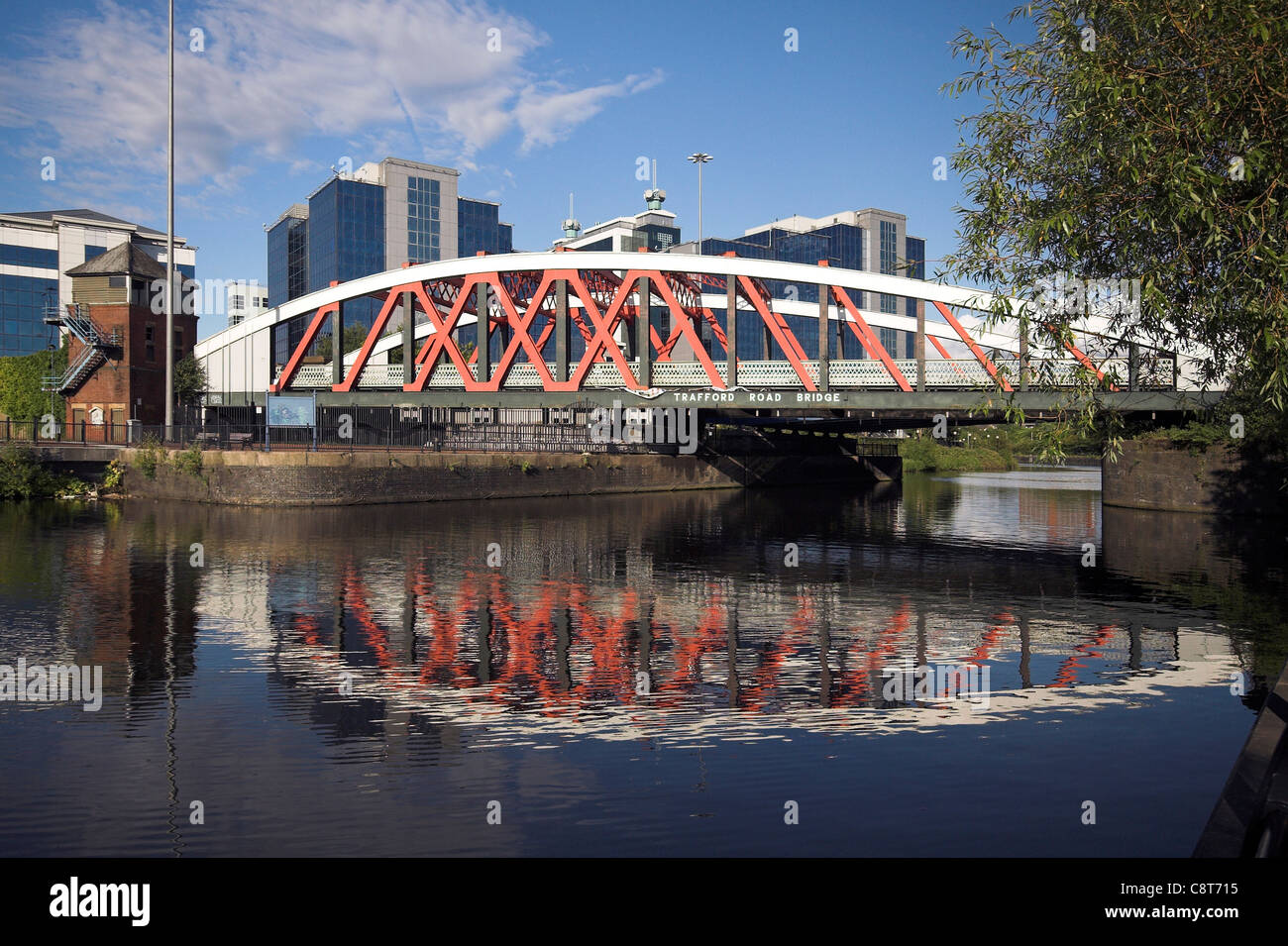 Trafford Road Bridge, over the Manchester Ship Canal, World Trade Centre, Exchange Quay, Salford