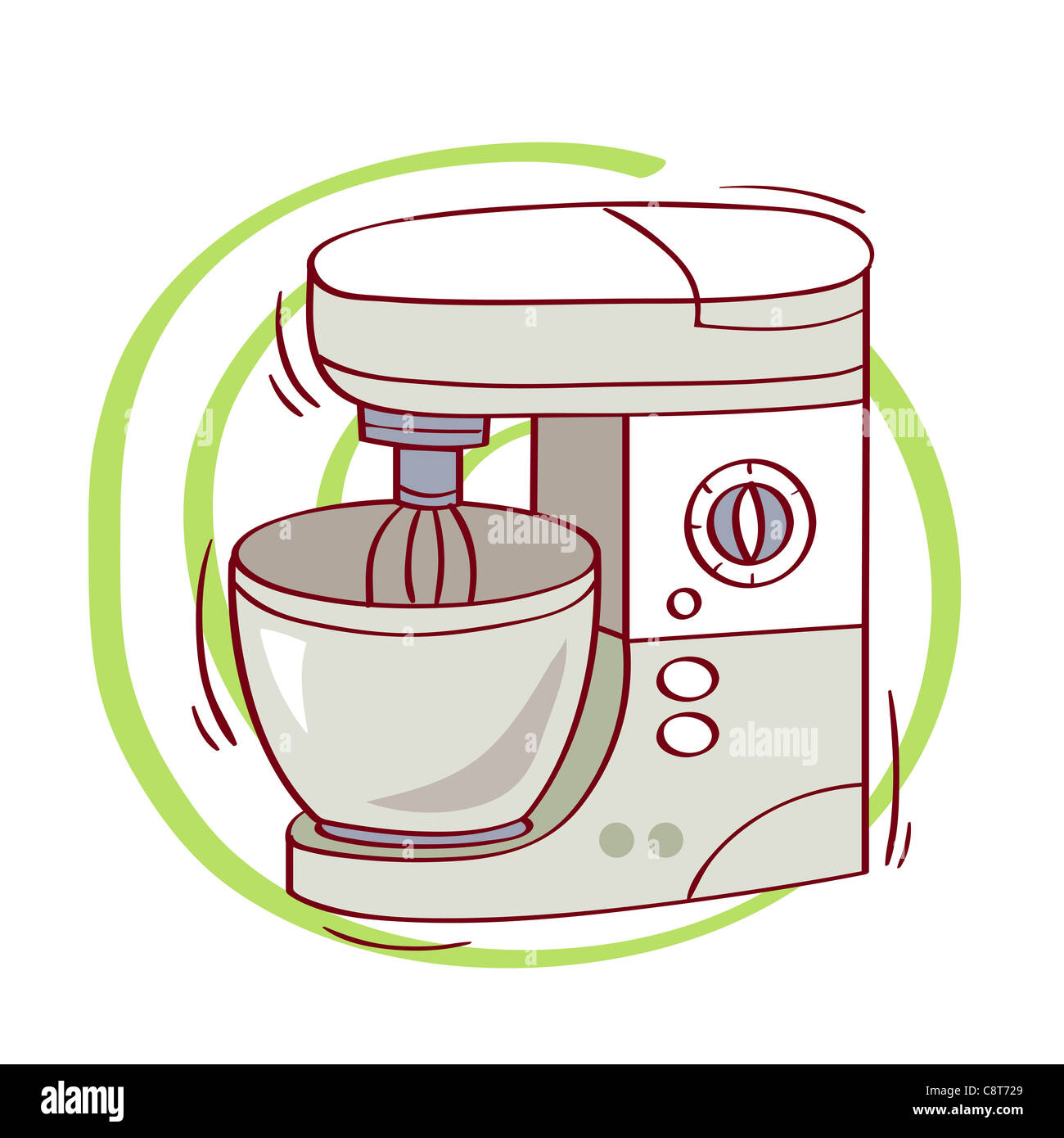 Illustration of electric whisk and mixing bowl Stock Photo Alamy