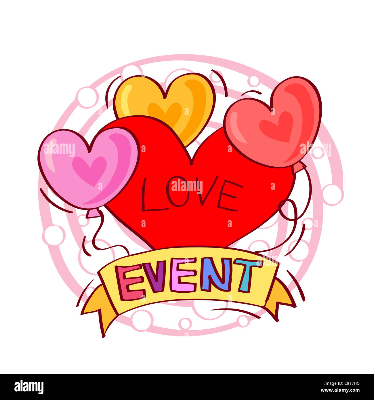 Illustration of heart shape balloon Stock Photo - Alamy