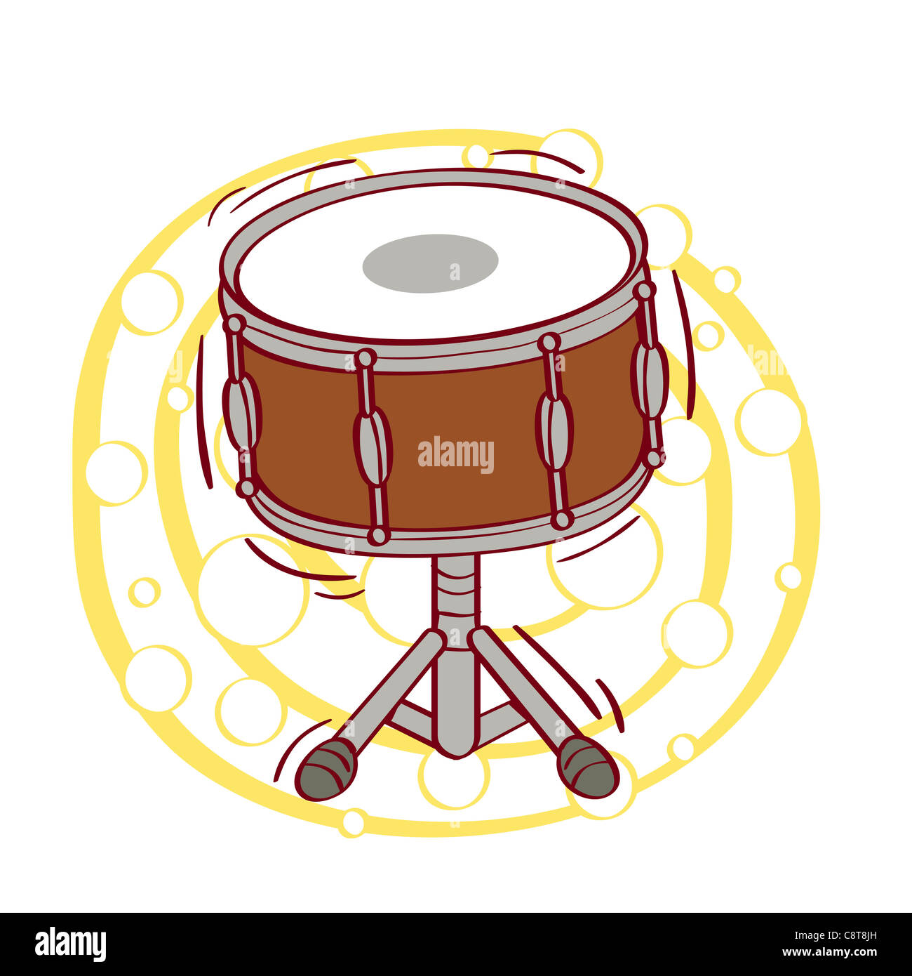 Illustration of drum against white background Stock Photo - Alamy