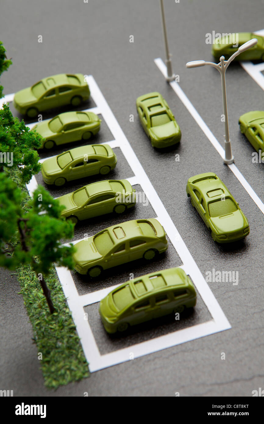 Street Light And Toy Car With Road Stock Photo - Alamy