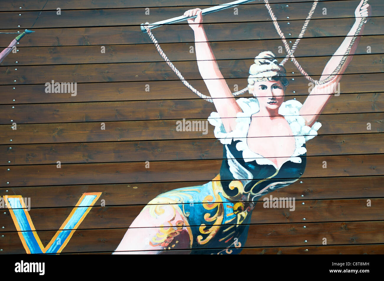 -Classical Circus- Trapeze-Artist. Stock Photo