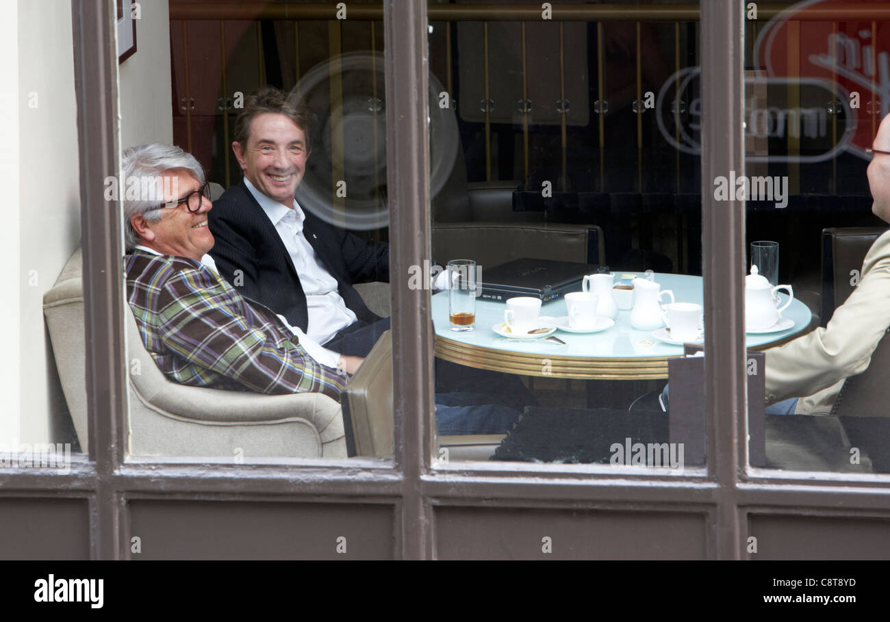 comedian martin shortt has coffee with producer andrew alexander in the four seasons hotel