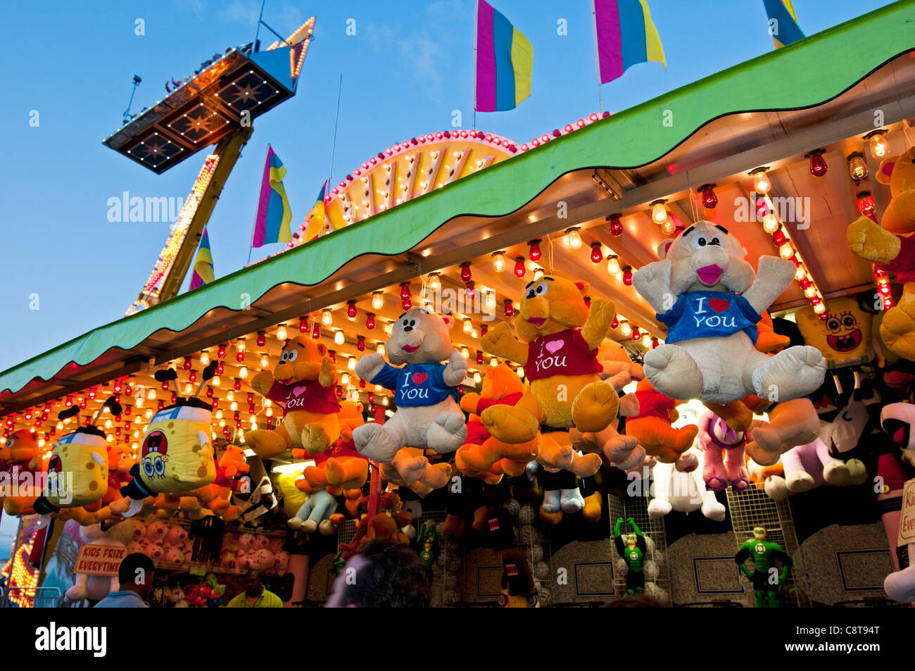 Prizes dangling above a game at the 2011 Virginia State Fair in