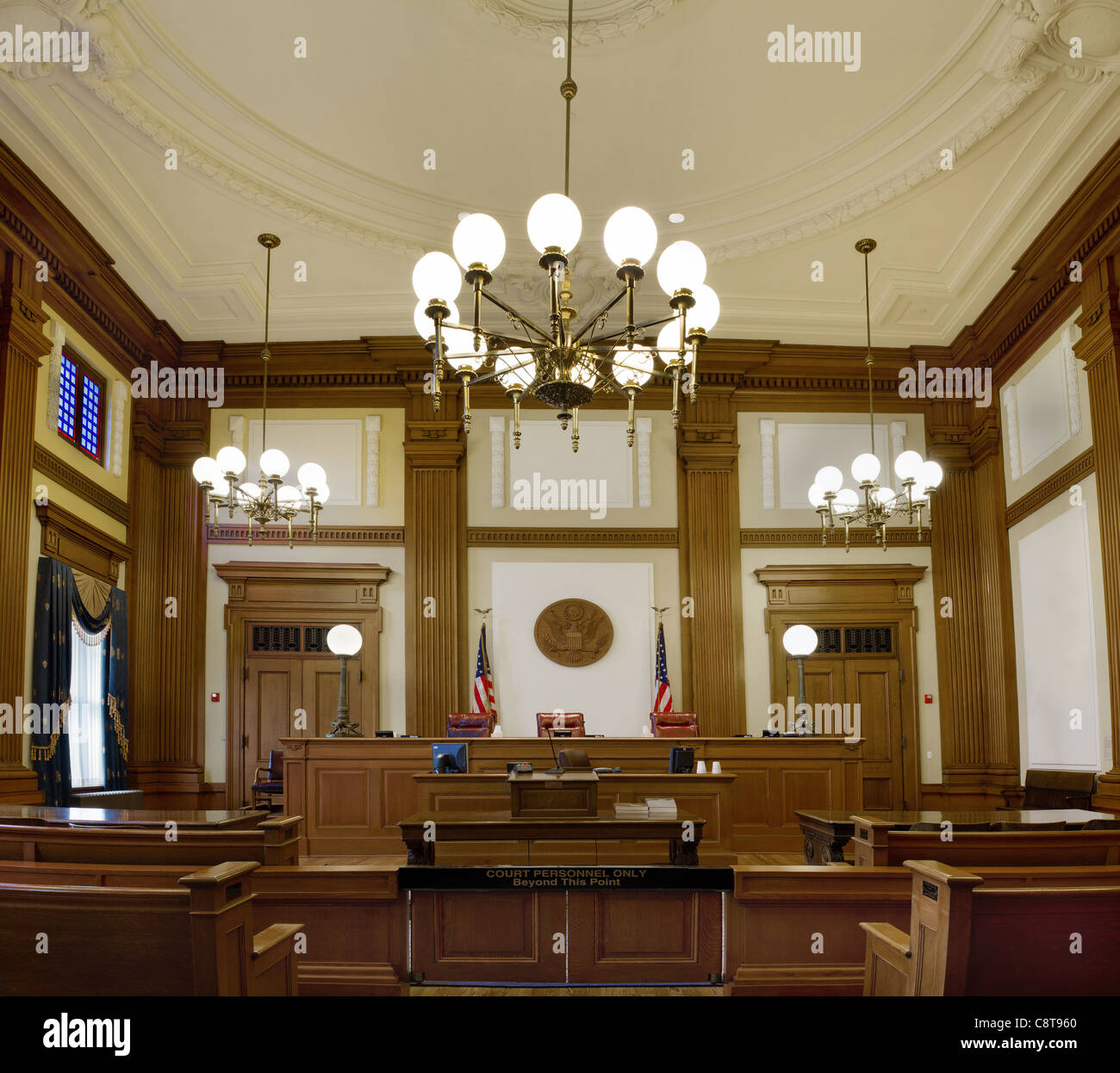 Historic Pioneer Courthouse Courtroom in Portland Oregon Downtown Stock Photo