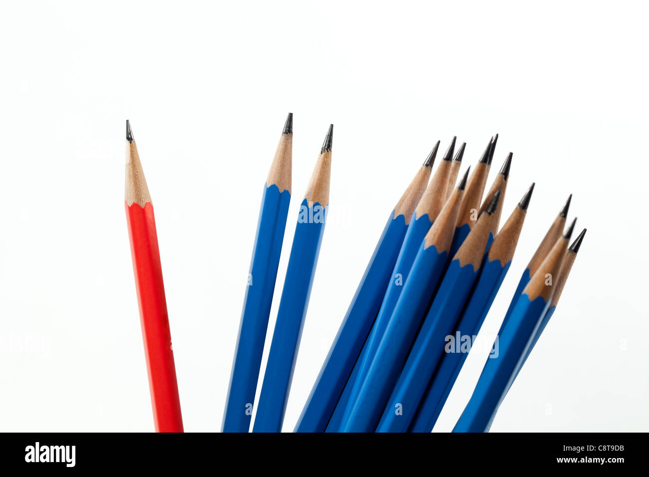 Large Group Of Blue And Red Pencils Stock Photo Alamy