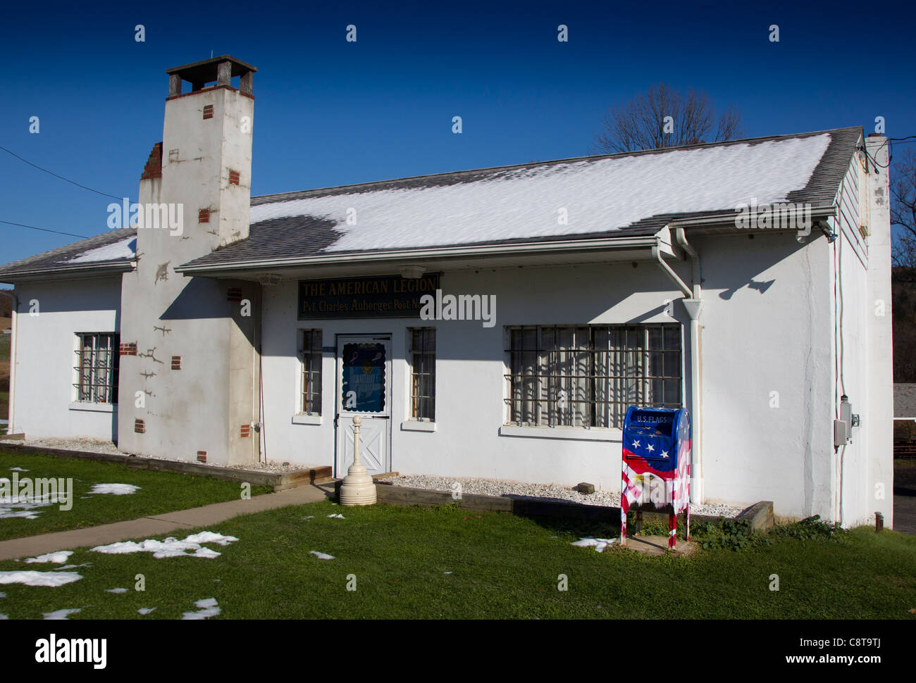 Box for the proper disposal of American flags near Sparta, New Jersey Stock Photo