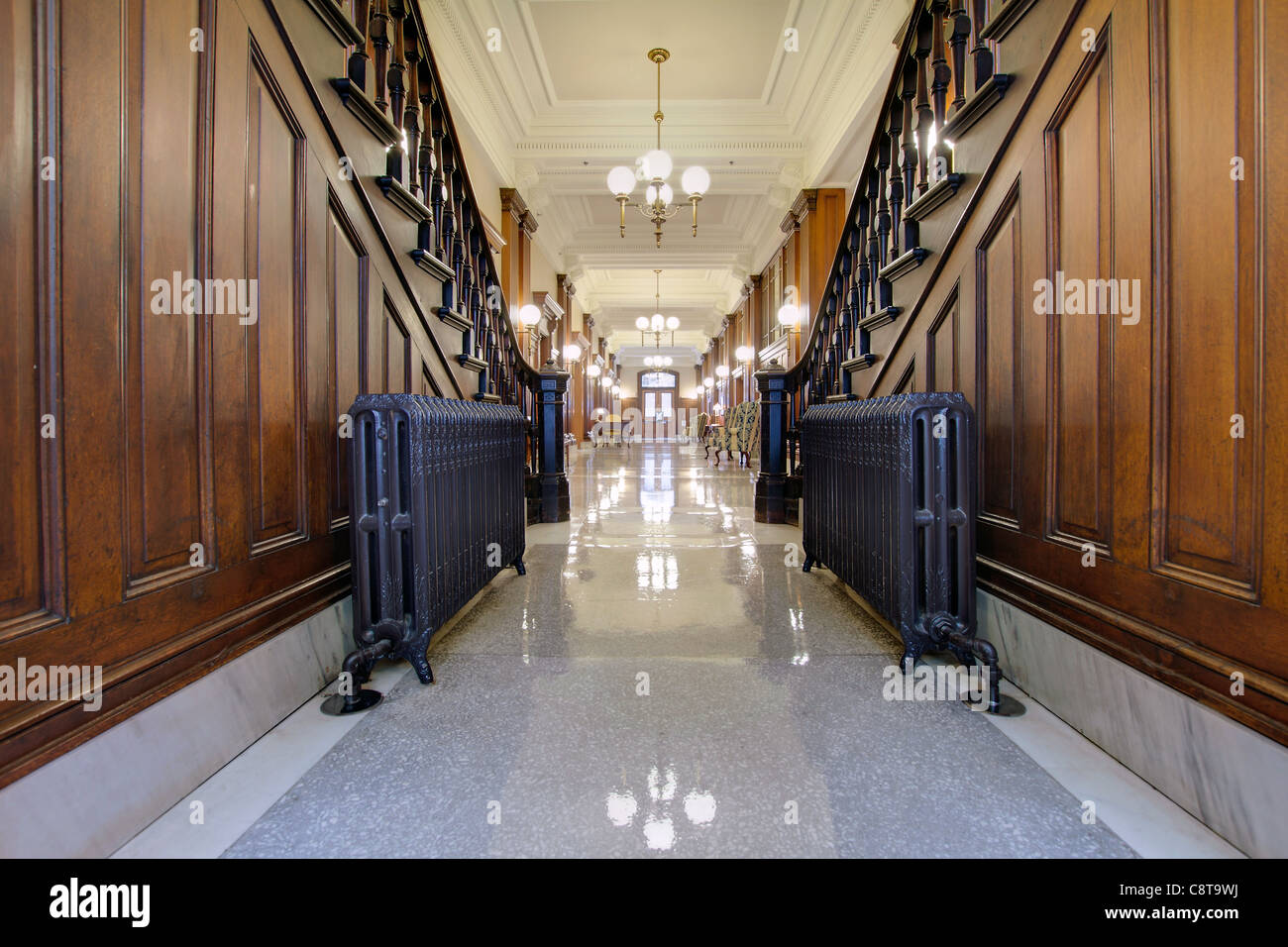 Antique Radiator in Hallway of Historic Pioneer Courthouse Portland Oregon Stock Photo