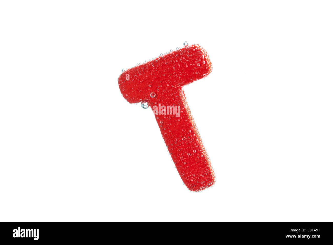 Red Alphabet T Stock Photo