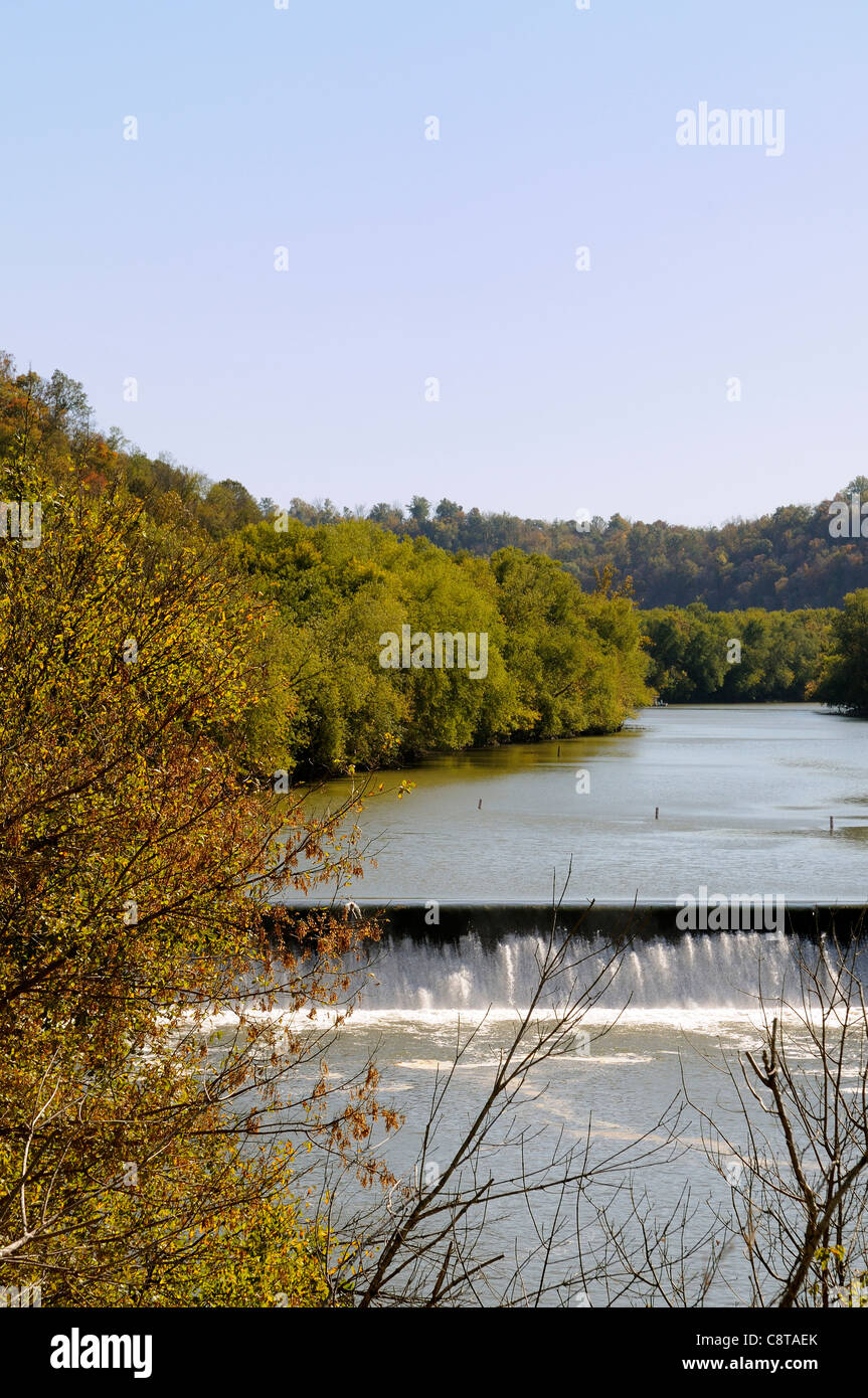 Lock and dam number 10 on the Kentucky River at Fort Boonesborough Kentucky, USA Stock Photo