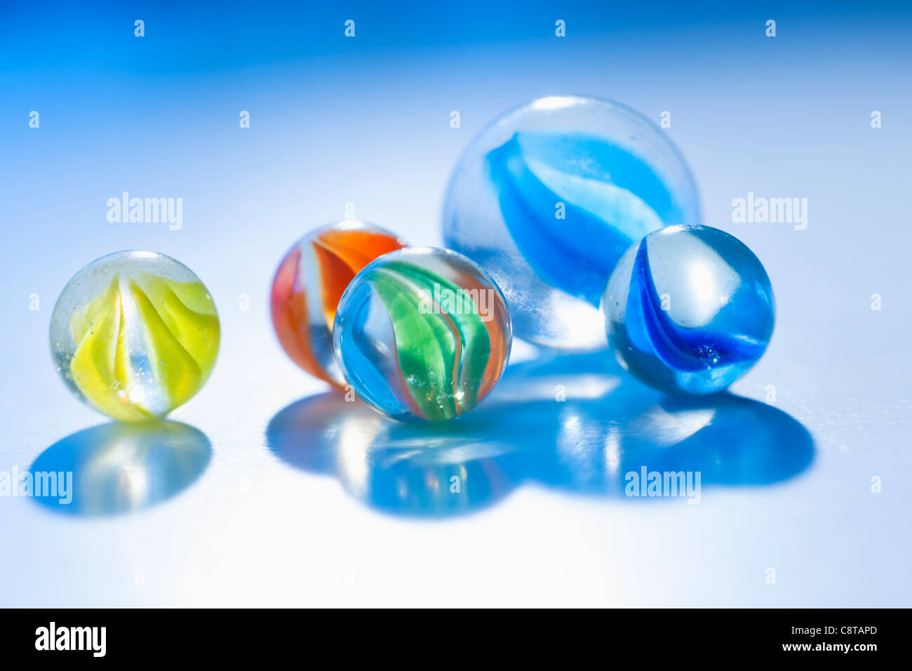 Studio shot of colorful marbles Stock Photo