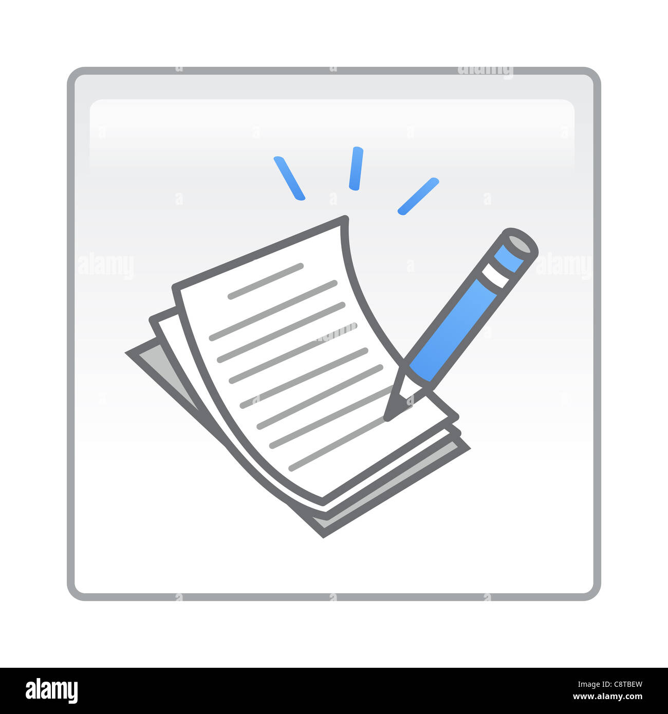 Illustration of pencil and paper Stock Photo - Alamy