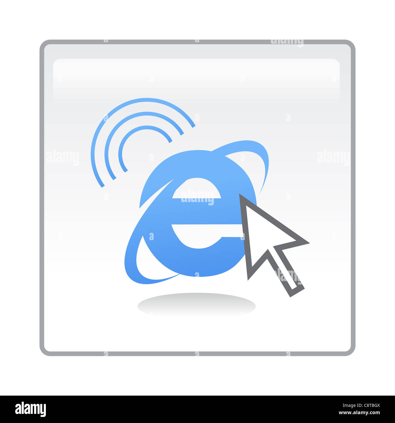 Illustration of internet symbol with a cursor Stock Photo