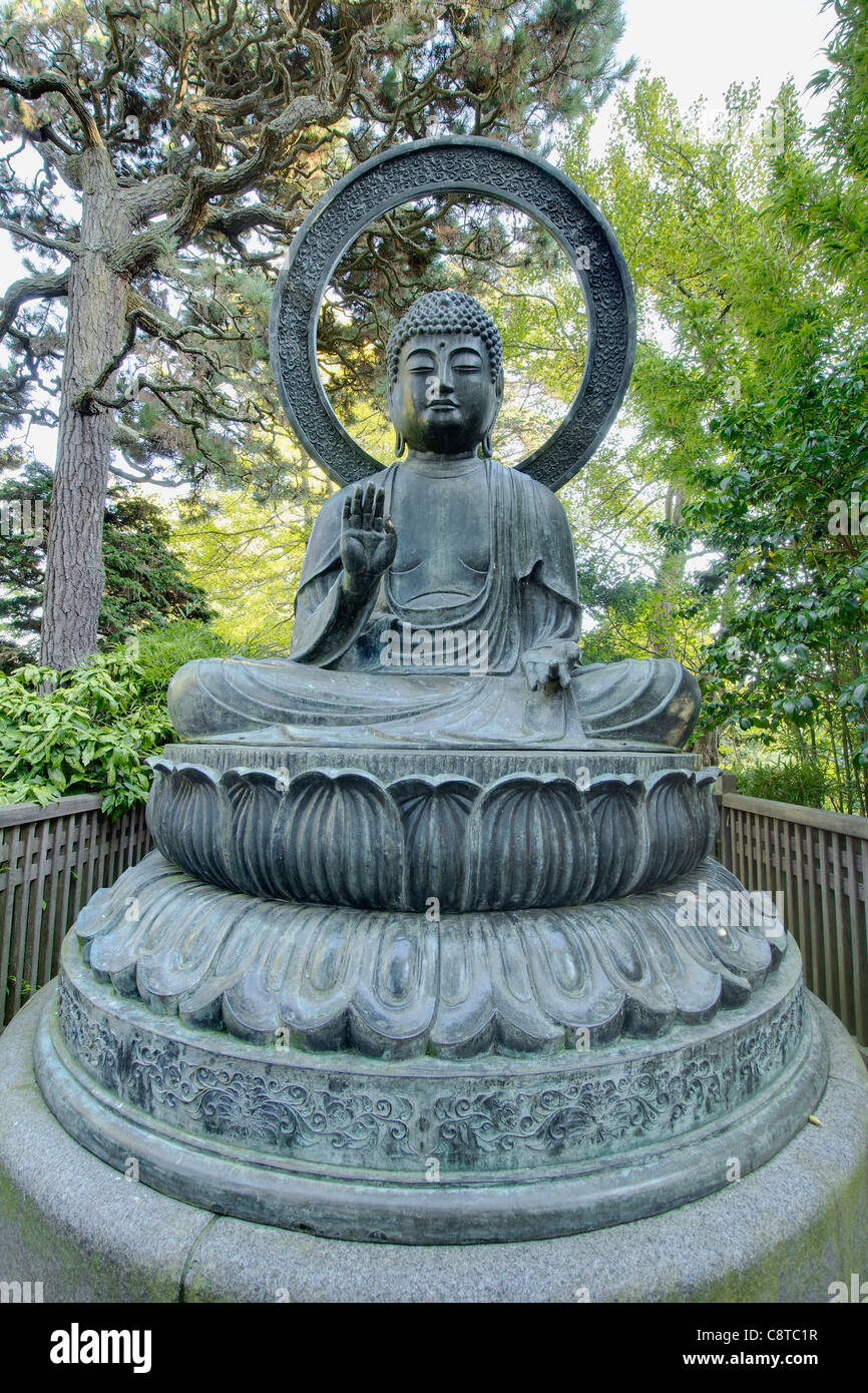 Bronze Buddha Statue at San Francisco Japanese Garden in Golden Gate