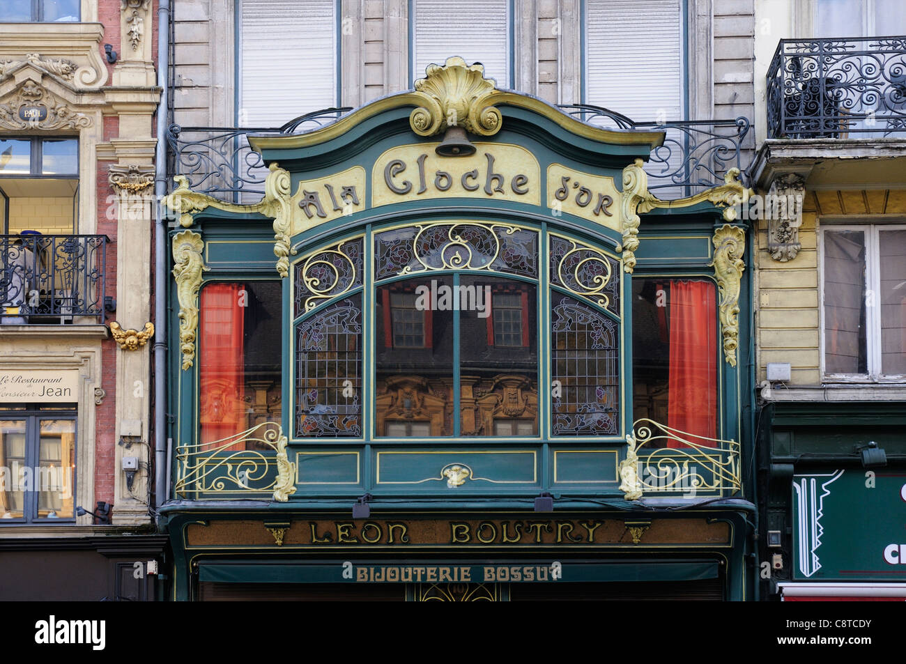 An art deco style window in Lille, France Stock Photo