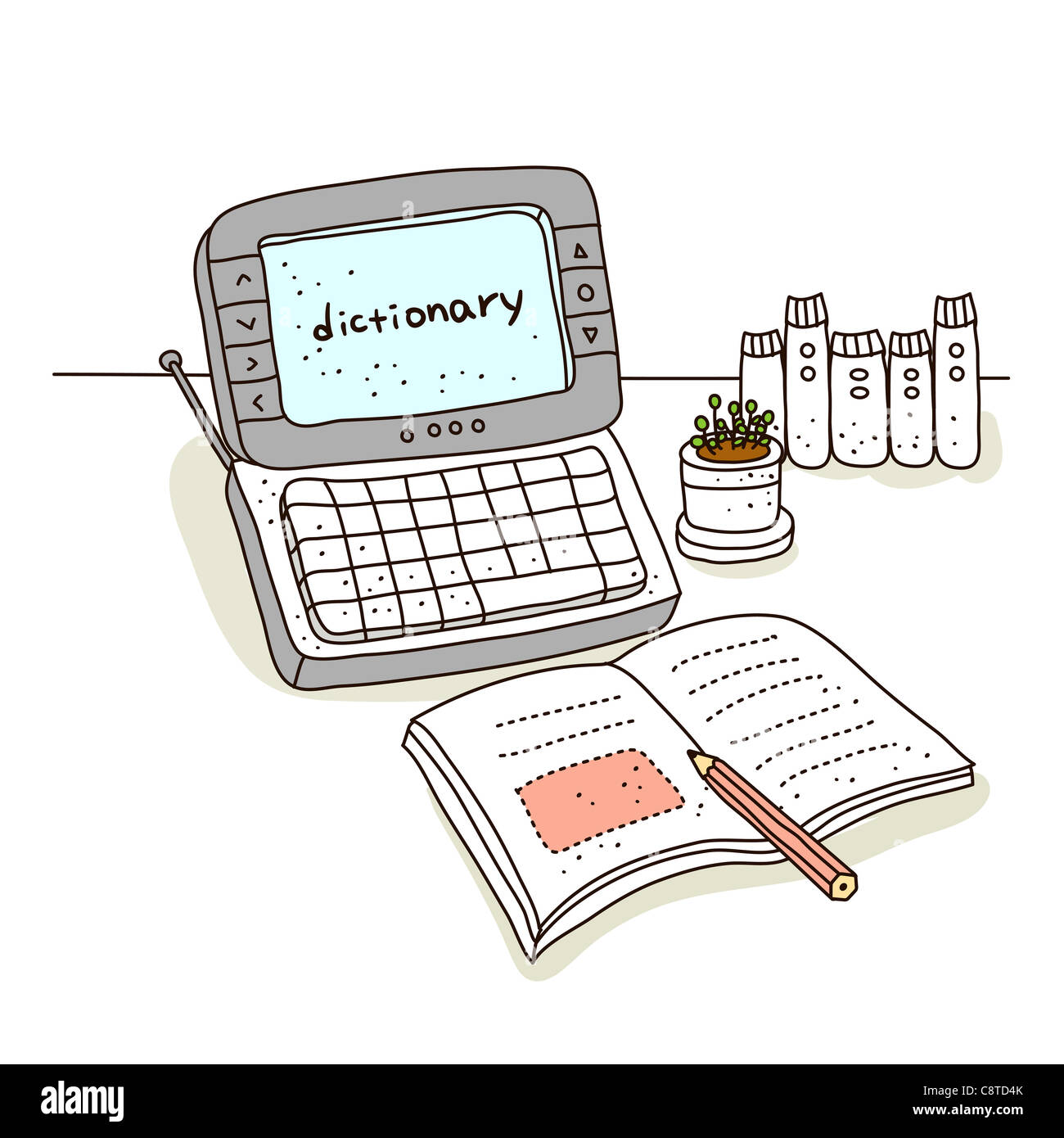 Illustration of electronic dictionary Stock Photo Alamy