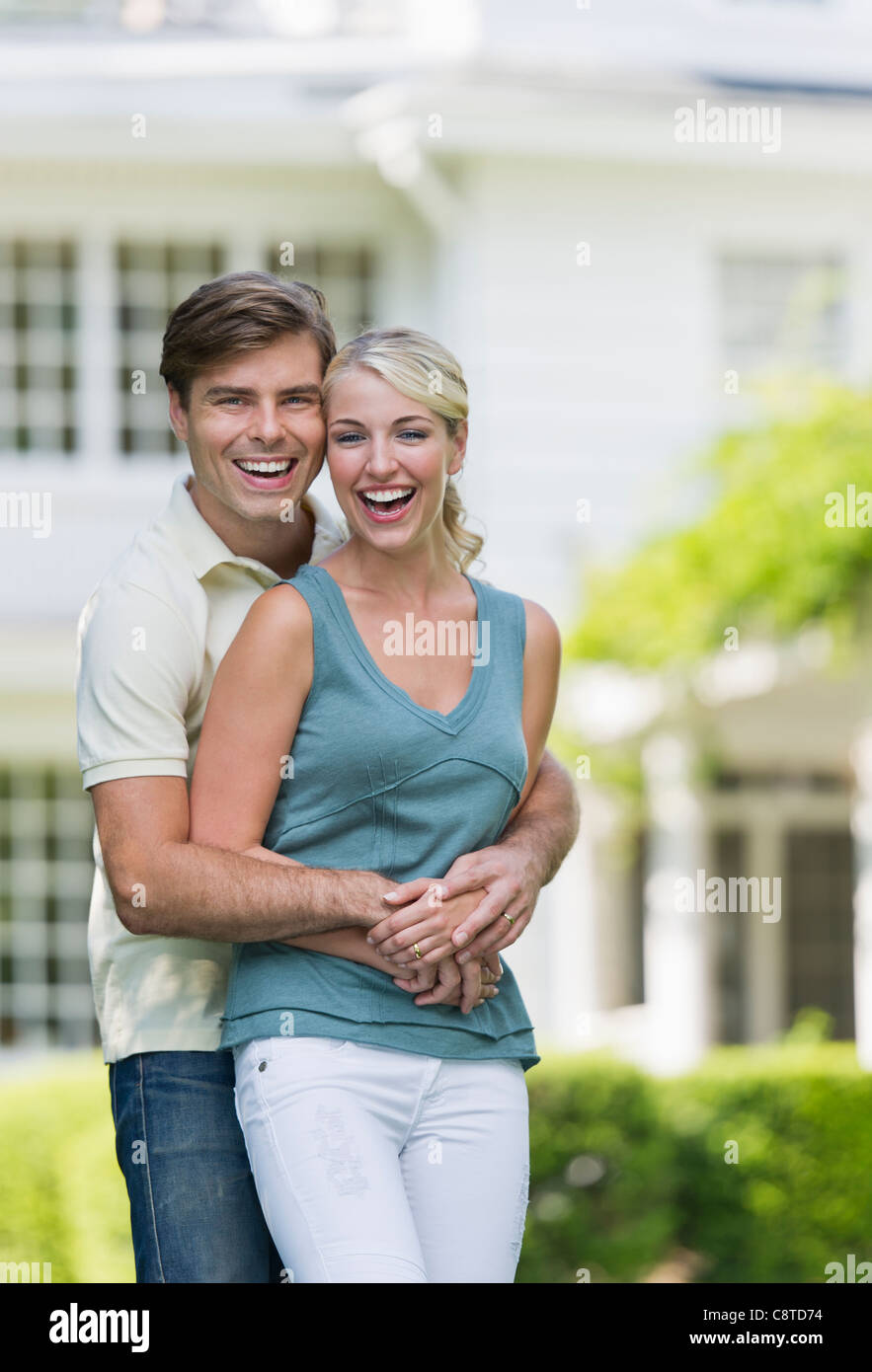 Young couple in front of an old house hi-res stock photography and ...