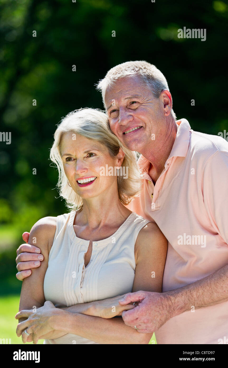 USA, New York State, Old Westbury, Portrait of happy senior couple Stock Photo