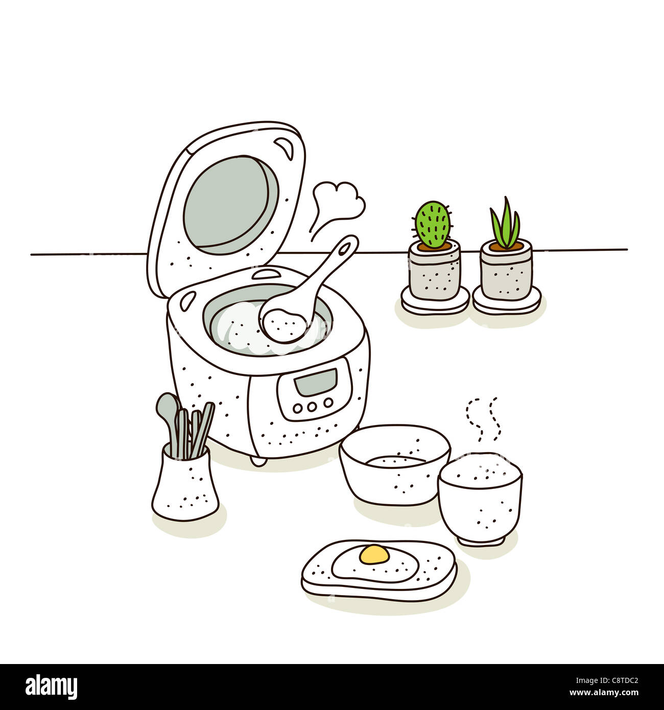 Illustration of electric cooker Stock Photo Alamy