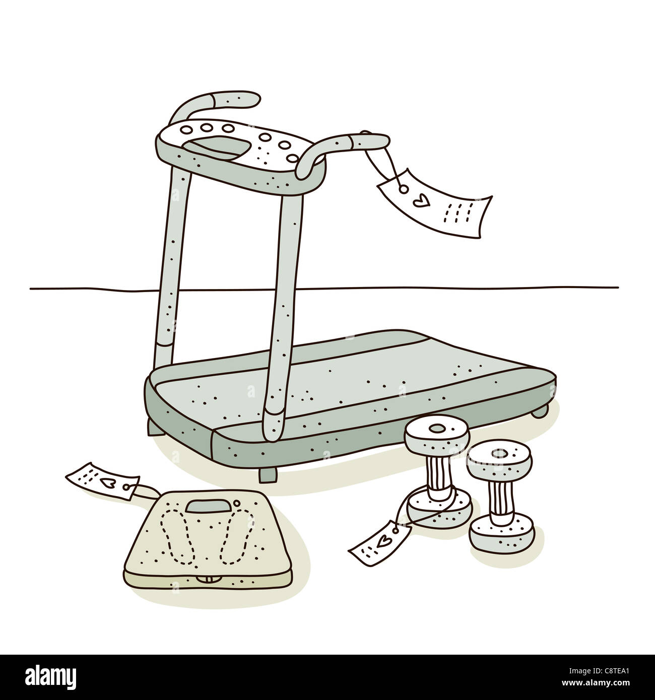 Illustration of exercise equipment on sale Stock Photo Alamy