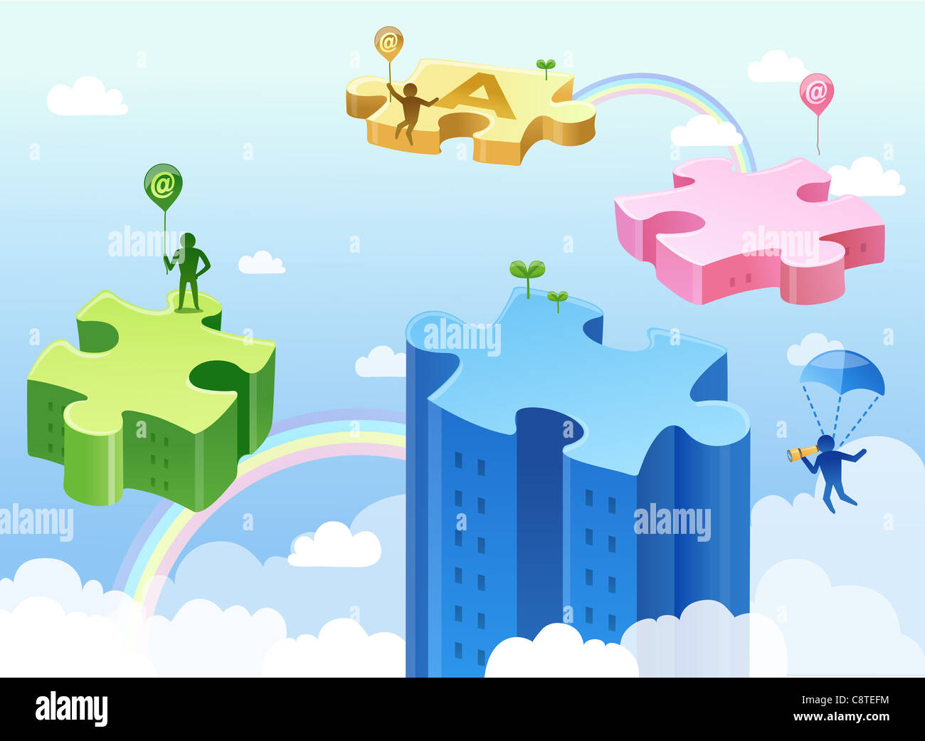 Illustration of puzzle pieces Stock Photo - Alamy