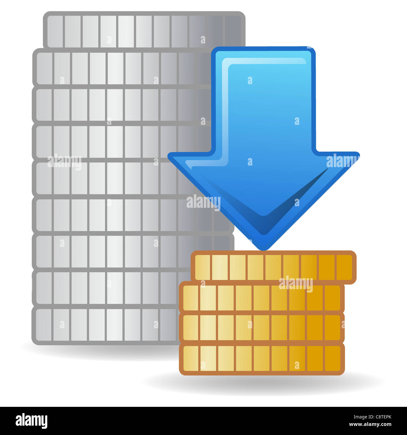 Downward moving arrow Cut Out Stock Images & Pictures - Alamy