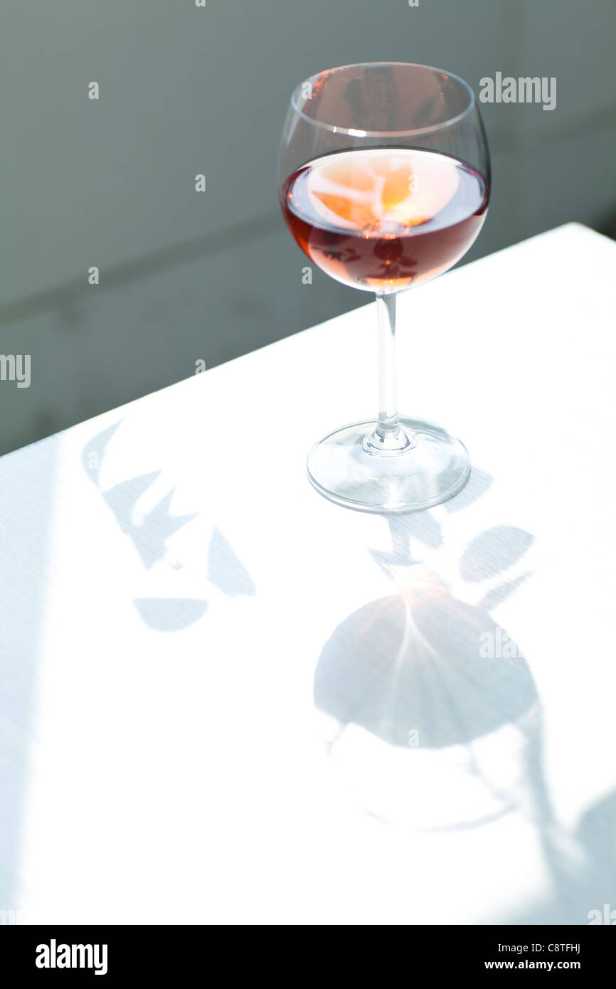 Close-up of glass of red wine Stock Photo