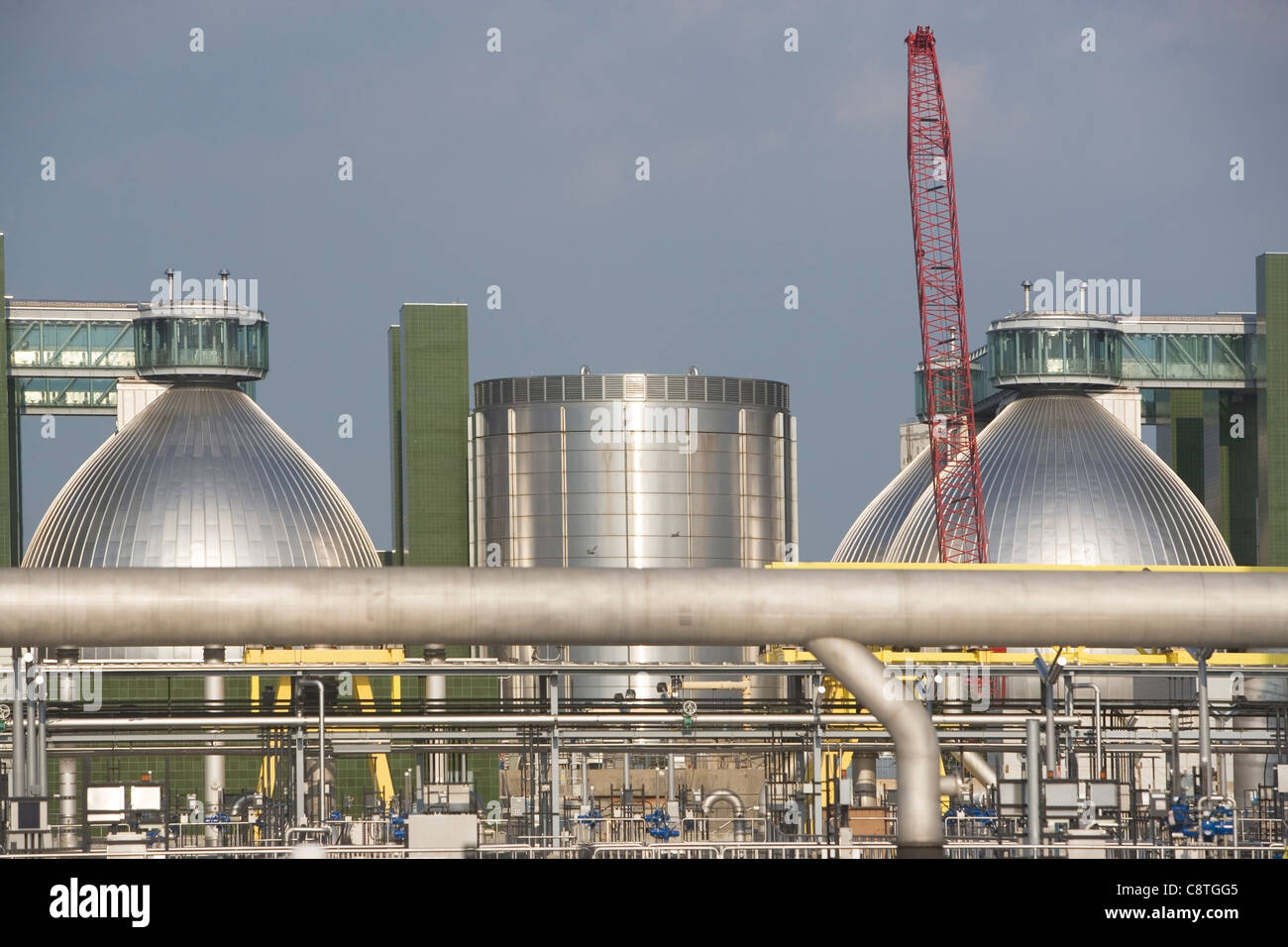 USA, New York State, New York City, Water treatment plant Stock Photo