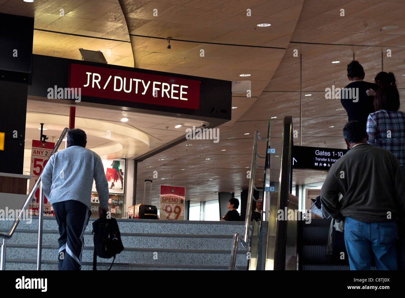 JR/Duty Free, Auckland International Airport, New Zealand. Stock Photo