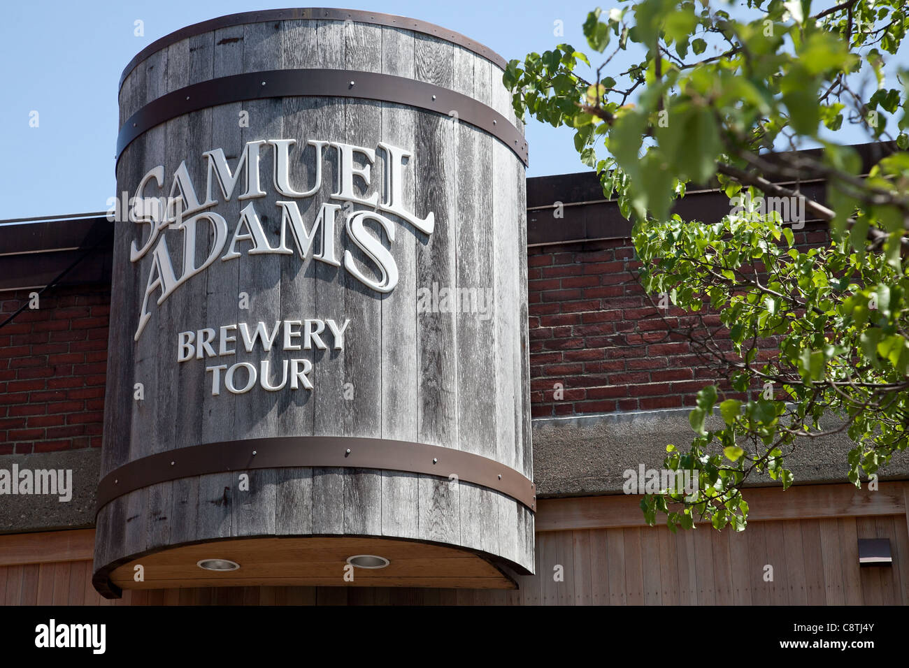 Samuel Adams Brewery Tour sign in Boston, Massachusetts Stock Photo
