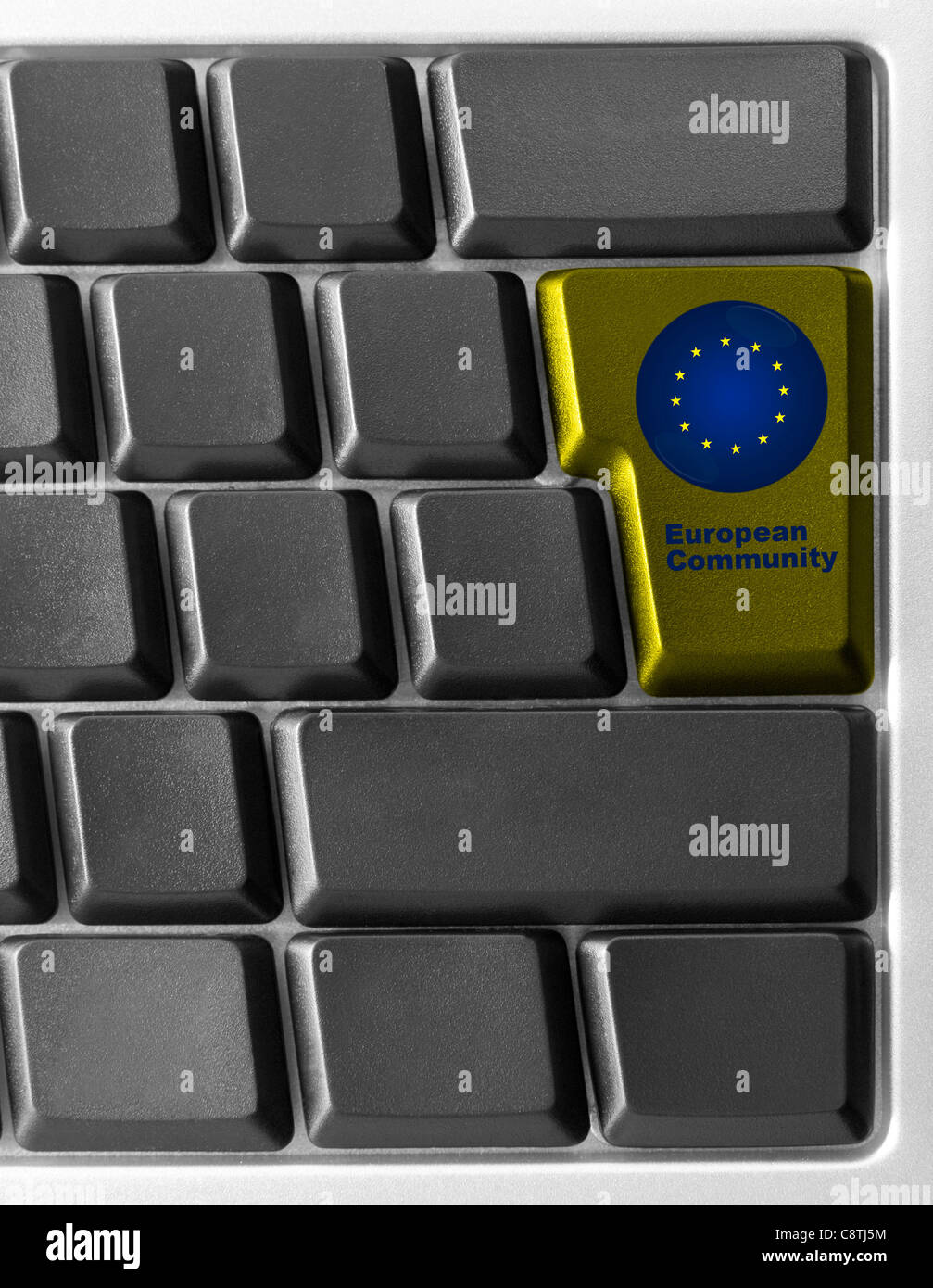 Close-up of Computer keyboard with EC button Stock Photo - Alamy