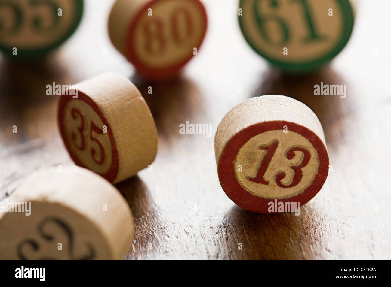 Studio shot of buttons with numbers Stock Photo