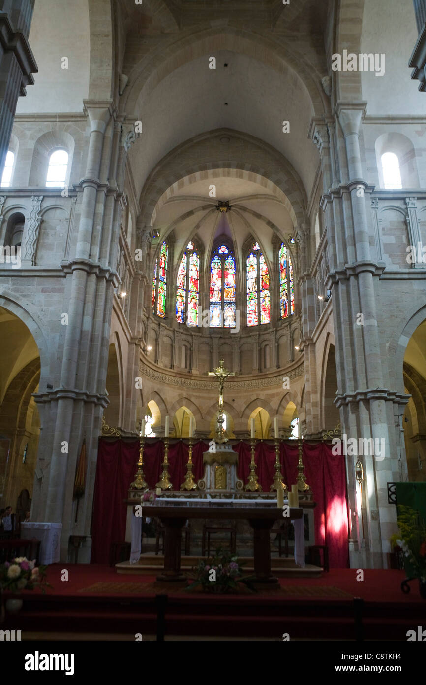 Interior of Basilica de Notre Dame, Beaune, Burgundy, France Stock Photo