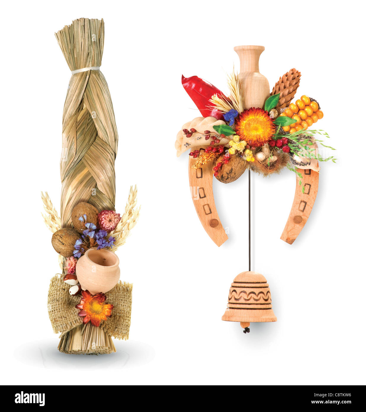 Ukrainian souvenir that made of dried materials and plants Stock Photo