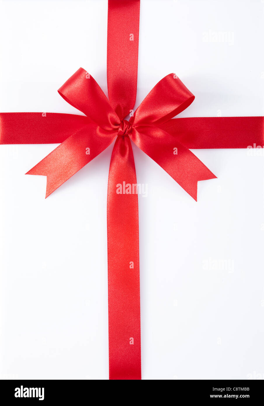 Red Ribbon With Bow Stock Photo