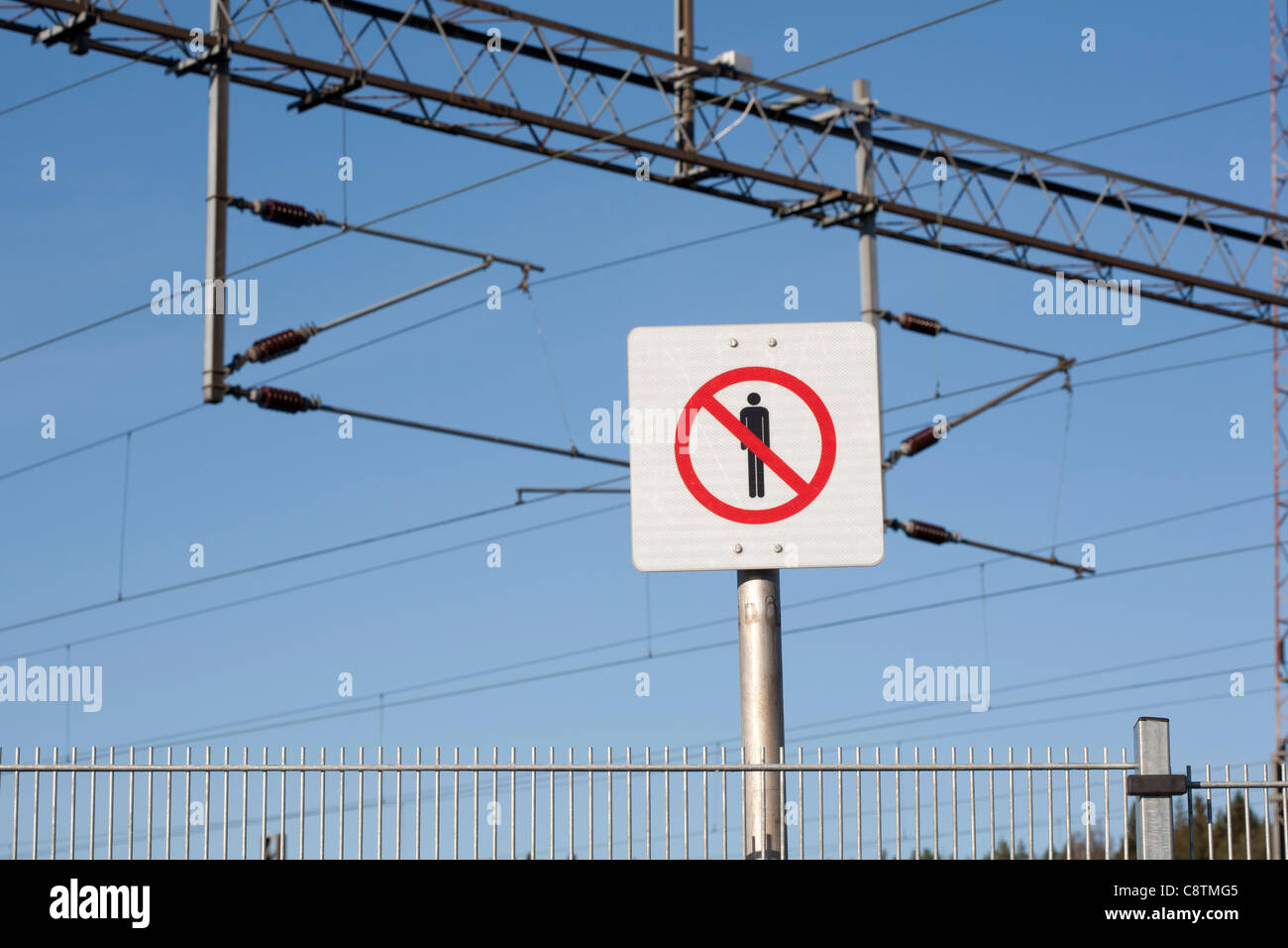 no access railroad sign Finland Europe Stock Photo
