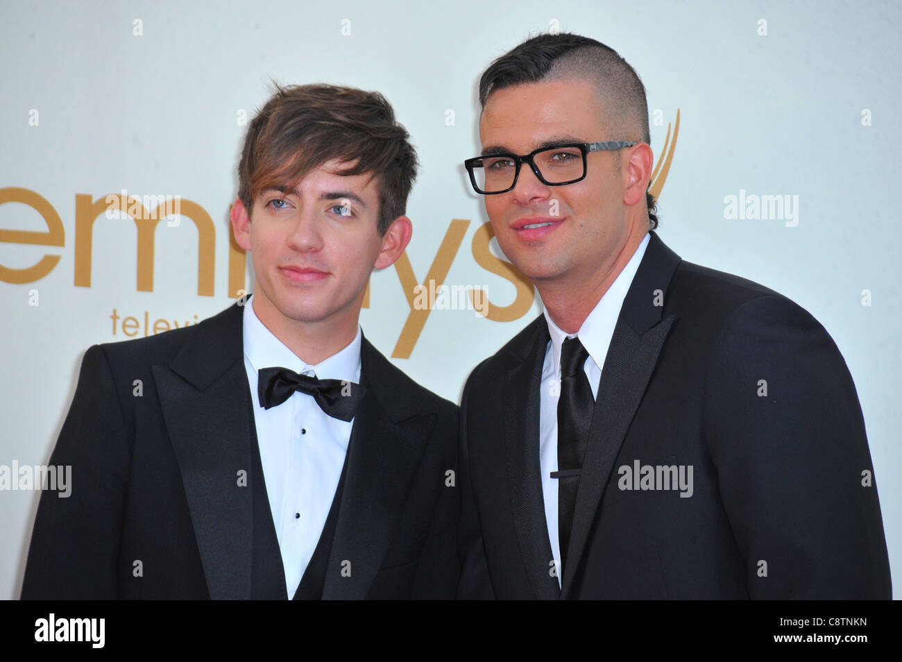 Kevin McHale, Mark Salling at arrivals for The 63rd Primetime Emmy Awards - ARRIVALS 1, Nokia Theatre at L.A. LIVE, Los Stock Photo