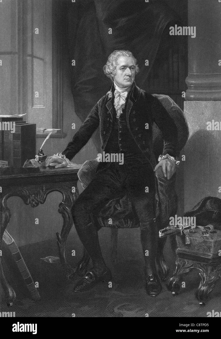 Vintage Portrait Of American Statesman And Founding Father Alexander Hamilton C1757 1804 Vintage Portrait Of American Statesman And Founding Father Alexander Hamilton C1757 1804