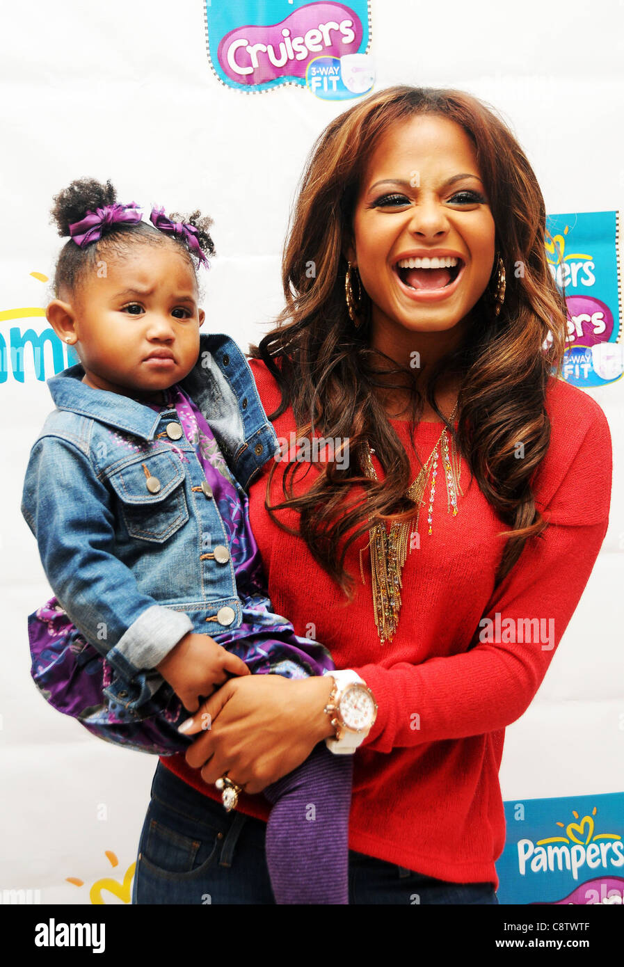 Christina Milian, daughter Violet Nash at in-store appearance for Pampers Unveils Improved Cruisers Diapers at Play-a-Palooza, Stock Photo