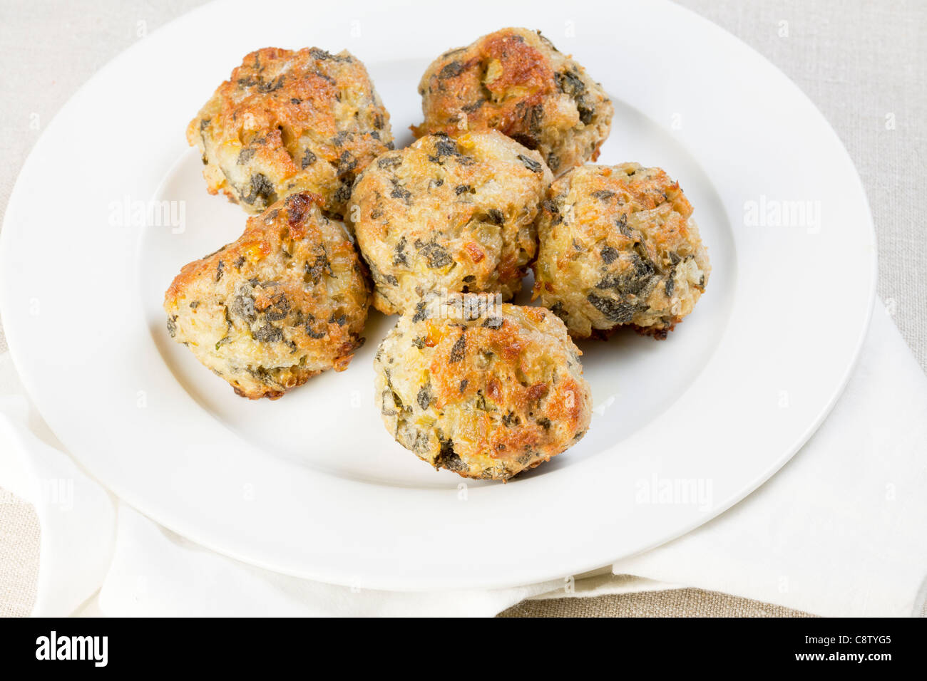 Sage and onion stuffing balls stock photo alamy