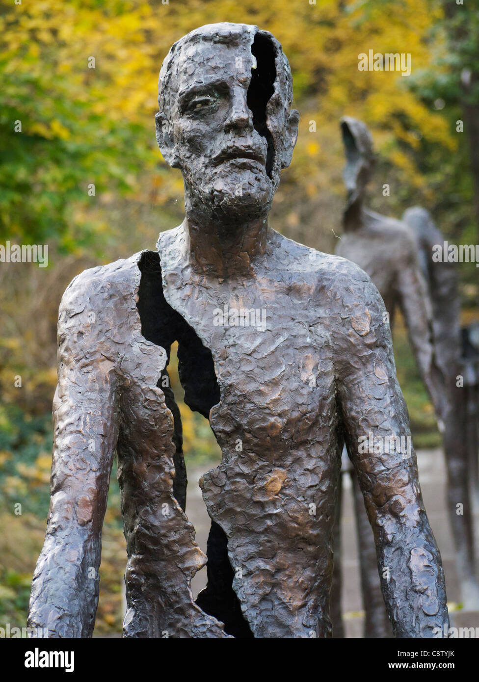 Sculptures at Memorial to the Victims of Communism in Mala Strana in Prague in Czech Republic Stock Photo