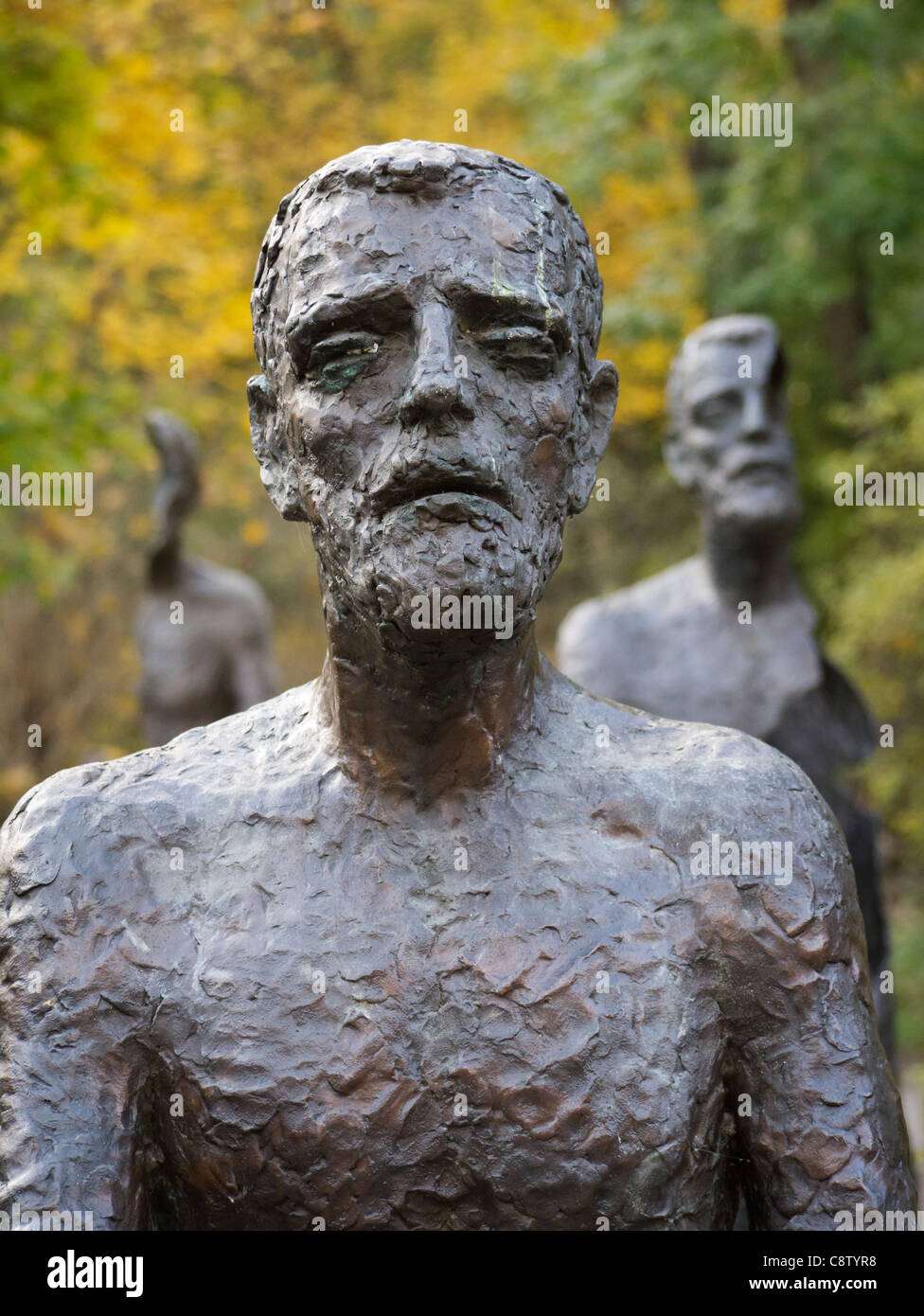 Sculptures at Memorial to the Victims of Communism in Mala Strana in Prague in Czech Republic Stock Photo