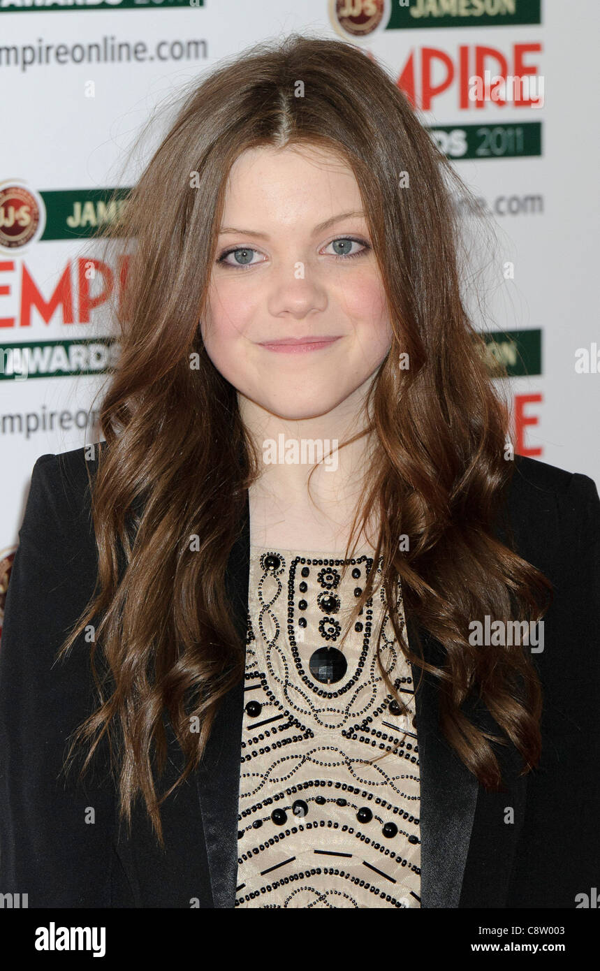 Georgie Henley attends the Empire Awards at a central London venue. Stock Photo