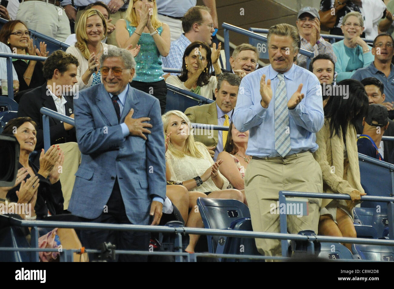 Tony Bennett, Alec Baldwin in attendance for US OPEN 2011 Tennis Championship Opening Night, USTA Billie Jean King National Stock Photo