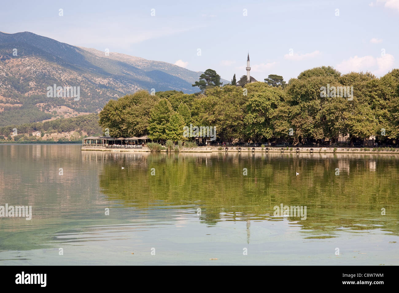 The lake-front of Ioannina city, Greece Stock Photo