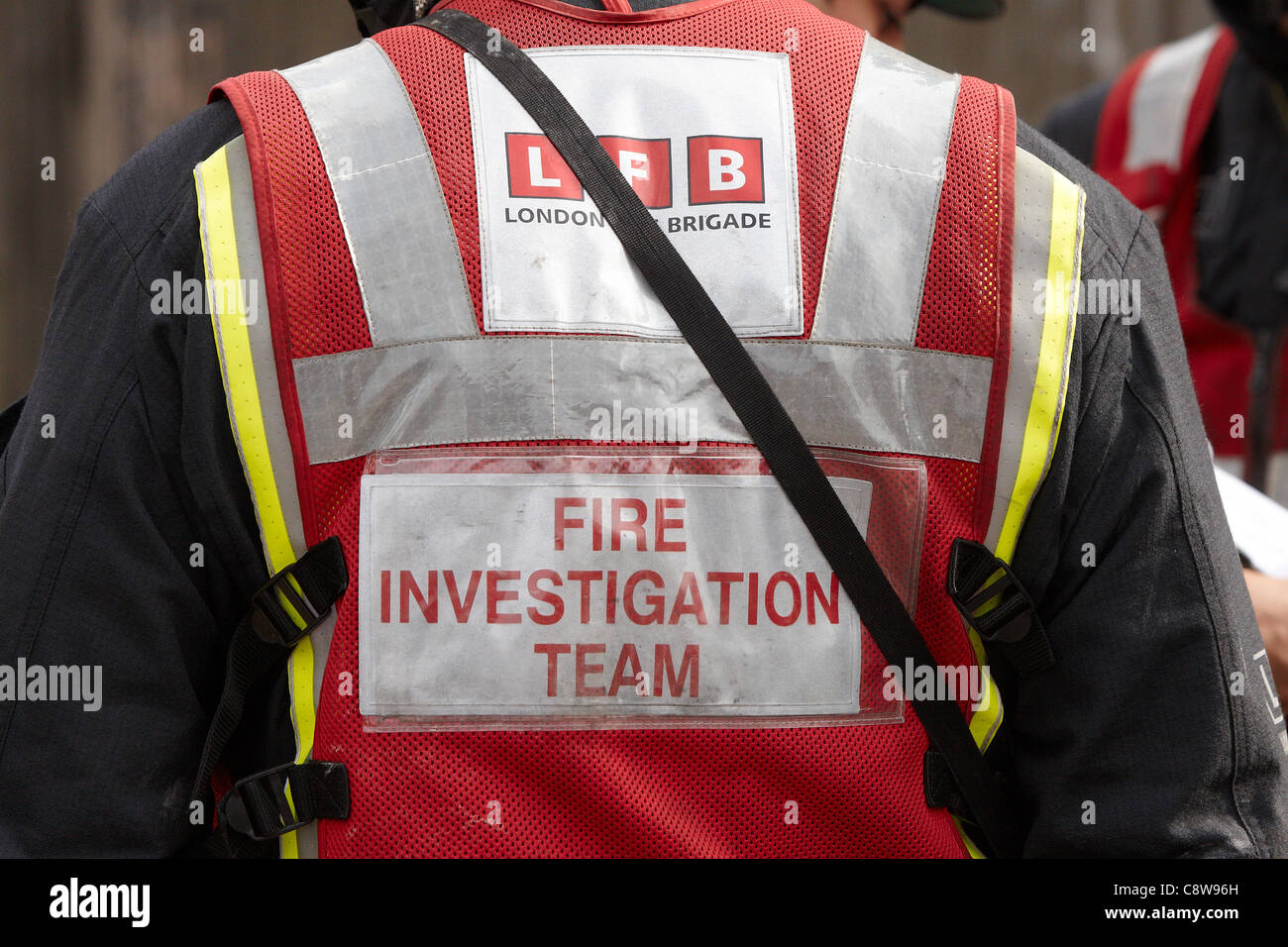 LFB fire investigation team at the scene of a house fire in Neasden